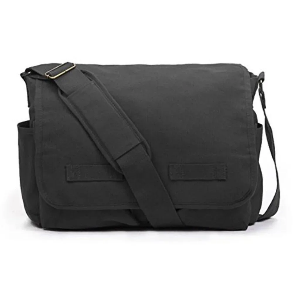 Canvas Messenger Bag Military Laptop Shoulder Crossbody 15.6in Large